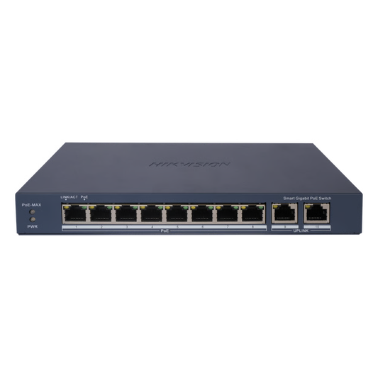 Switch Gigabit PoE+ / Administrable / 8 Puertos 10/100/1000 Mbps PoE+ / 1 Puerto 10/100/1000 Mbps de Uplink + 1 Puerto SFP /  110 W