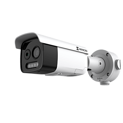 Cámara Bala Bi-espectro Térmica y Óptica/ 5MP Óptica + 256×192 Térmica / IA para Detección Humana 84m y Vehicular 210m / Alarma por Temperatura -20°C a 150°C / Detección de Fuego y Fumadores /