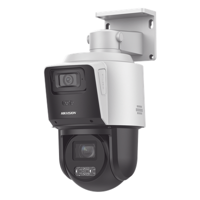 [TandemVu] PTZ IP 4 Megapixel con Cámara Panorámica 4 Megapixel / 4X Zoom / Dual Light (40 mts IR + 30 mts Luz Blanca) / ACUSENSE / IP66  / PoE+ / Audio de Dos Vías / Micro SD / Incluye Base para Techo o Pared