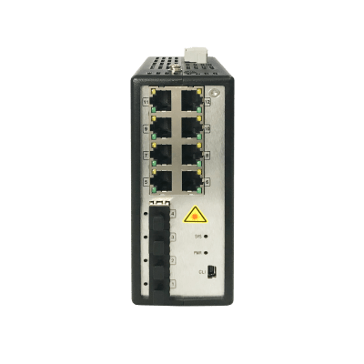 Switch Gigabit PoE+ / Industrial / Administrable / 8 Puertos Gigabit PoE+ (30 W) / 4 Puertos SFP / 250 W Total / 48 a 57 VCD / Ideal para Proyectos