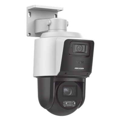 [TandemVu] PTZ IP 4 Megapixel con Cámara Panorámica 4 Megapixel / 4X Zoom / Dual Light (40 mts IR + 30 mts Luz Blanca) / ACUSENSE / IP66  / PoE+ / Audio de Dos Vías / Micro SD / Incluye Base para Techo o Pared