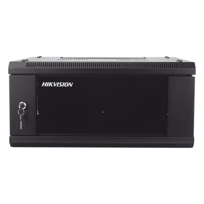 Gabinete para Montaje en Pared - Piso / Puerta de Cristal Templado / Cuerpo Fijo / 4 Unidades de Rack / 19" / Fabricado en Acero