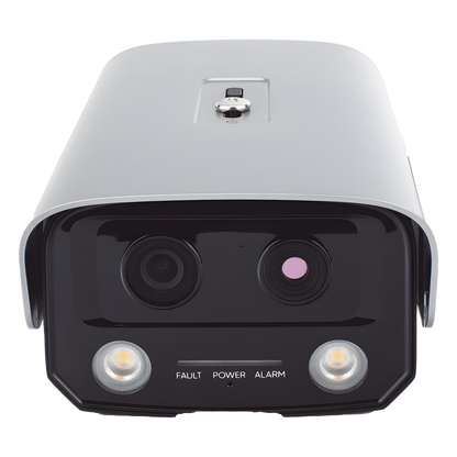 (HikFire) Cámara IP de Detección Térmica de Incendios / Detección de Llamas y Temperaturas Anormales / 4 Megapíxel (Lente Óptico) + 1 Megapíxel (Lente Térmico) / Compatible con Hik-Connect