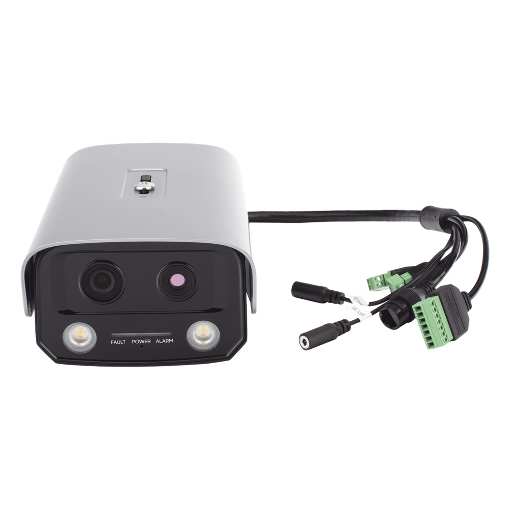 (HikFire) Cámara IP de Detección Térmica de Incendios / Detección de Llamas y Temperaturas Anormales / 4 Megapíxel (Lente Óptico) + 1 Megapíxel (Lente Térmico) / Compatible con Hik-Connect