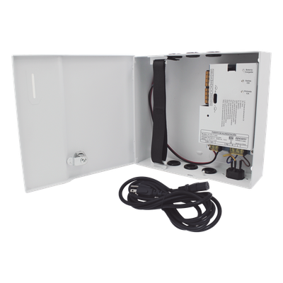 Fuente de Alimentación Regulada / 11-15 Vcc / 5 A / Respaldo con Batería Externa / Temporizador 0-45 s / Entrada Universal 96-264 Vca
