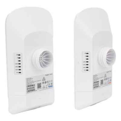 Kit Punto a Punto / Wi-Fi 5 867 Mbps / 5 GHz / Alcance 5 km (16,404 ft) / Antena 16 dBi / 3 Puertos Gigabit / IP55 / Administración Cloud