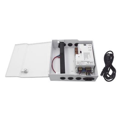 Fuente de Alimentación Regulada / 11-15 Vcc / 5 A / Respaldo con Batería Externa / Temporizador 0-45 s / Entrada Universal 96-264 Vca