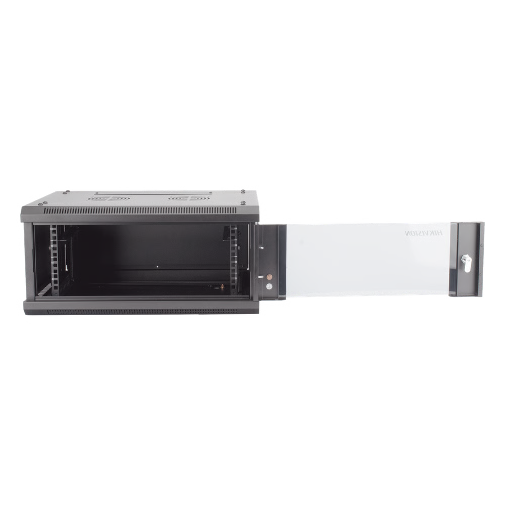 Gabinete para Montaje en Pared - Piso / Puerta de Cristal Templado / Cuerpo Fijo / 4 Unidades de Rack / 19" / Fabricado en Acero