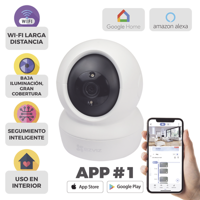 Mini Cámara IP PT 2 Megapíxel / Wi-Fi / Seguimiento Inteligente / Audio de Dos Vías / Notificación Push / Ranura para Memoria / Uso en Interior